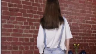 Hairless horny guy licks sweet cunt of his busty petite elegance from behind