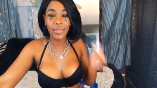 Elegant ebony beauty dances and gives warm blowjob