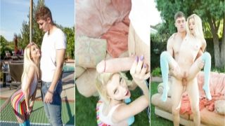 Spoiled blondie Erica Fontes drills her pussy with various sex toys