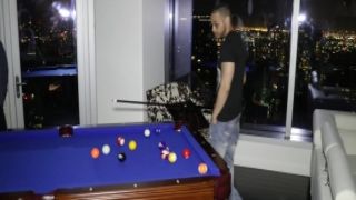 Horny slut in mask Tori Blacks gives blowjob to a duo of dudes