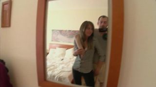 Unclean slut in satin blouse gets her slit drilled in the public bathroom