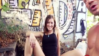 Sexy bitch in white stockings and bodice Abella Risk strapon fucks her rowdy GF