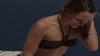 Hot lengthy legged black head Courtney Brooks pet dogs cunt with red vibrator