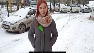 Ardent light British chick in red strange stuff offers a dick with a handjob