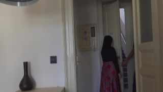 Long haired busty shemale draws a dick and gets blowjob in return